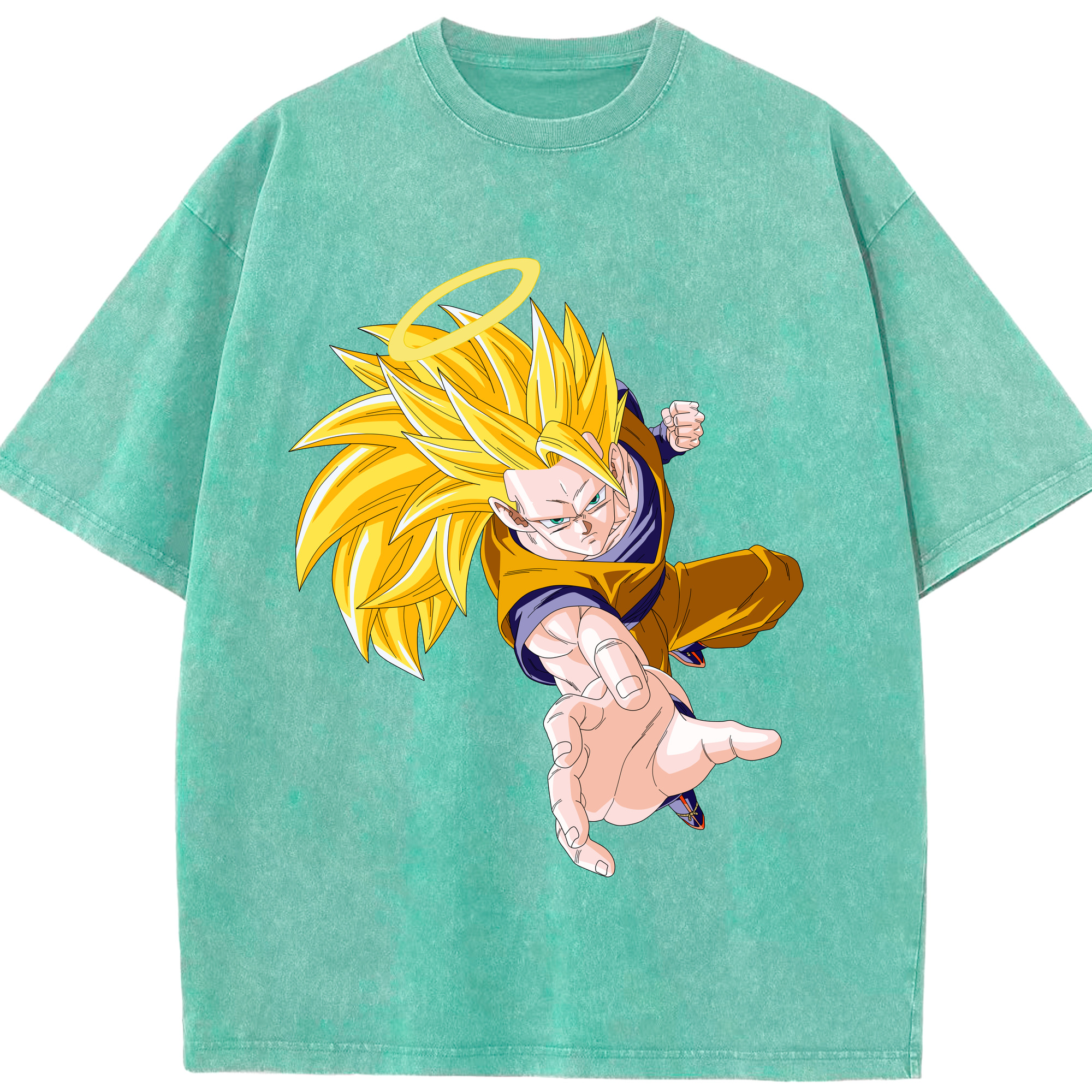 （画像用） ドラゴンボール 孫悟空（そん ごくう）Son Goku カカロット DRAGON BALL Kakarotto 綿100% ヴィンテージ風 半袖Tシャツ（フロントプリント）